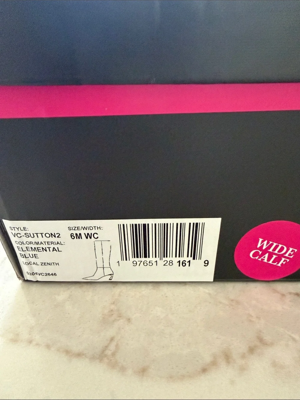 Vince Camuto Navy Leather  Pointed-Toe Boot